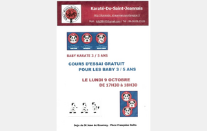 Cours d'essai baby karaté
