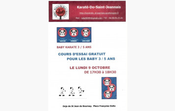 Cours d'essai baby karaté